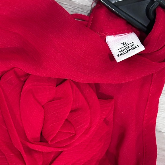 Cato Elegant Red Halter Blouse - Picture 4 of 9